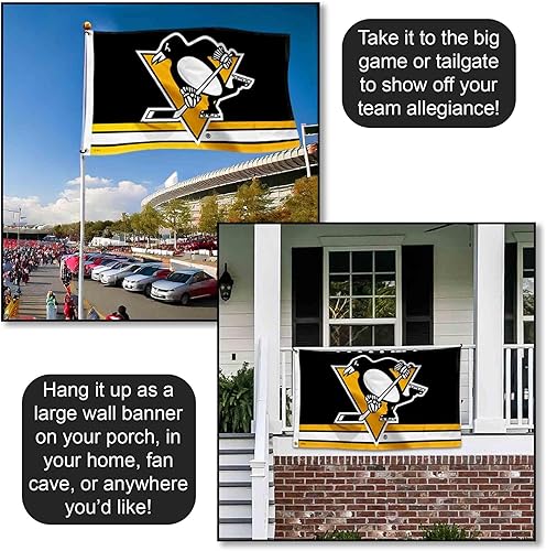 Miniatura 4 de WinCraft Bandera y bandera dorada de Pittsburgh Penguins Pittsburgh