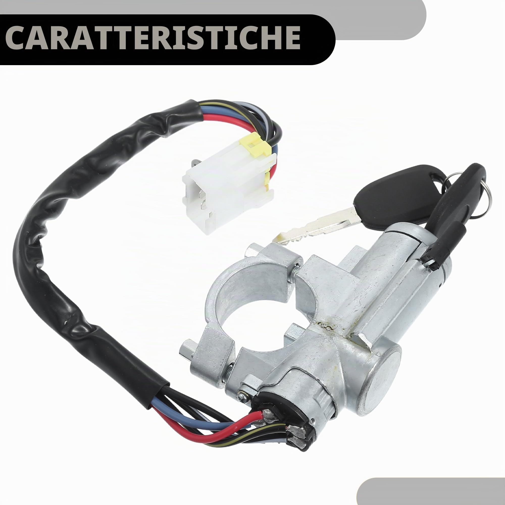 Gruppo Cilindro Accensione Con Chiavi Per Nissan D21 M.T 1 Set | Tono Argento Metallico/Metallo, Funzione Avviamento/Blocco Volante, 4870001G25, Per Pathfinder/Pickup 87-96, Con 2 Chiavi