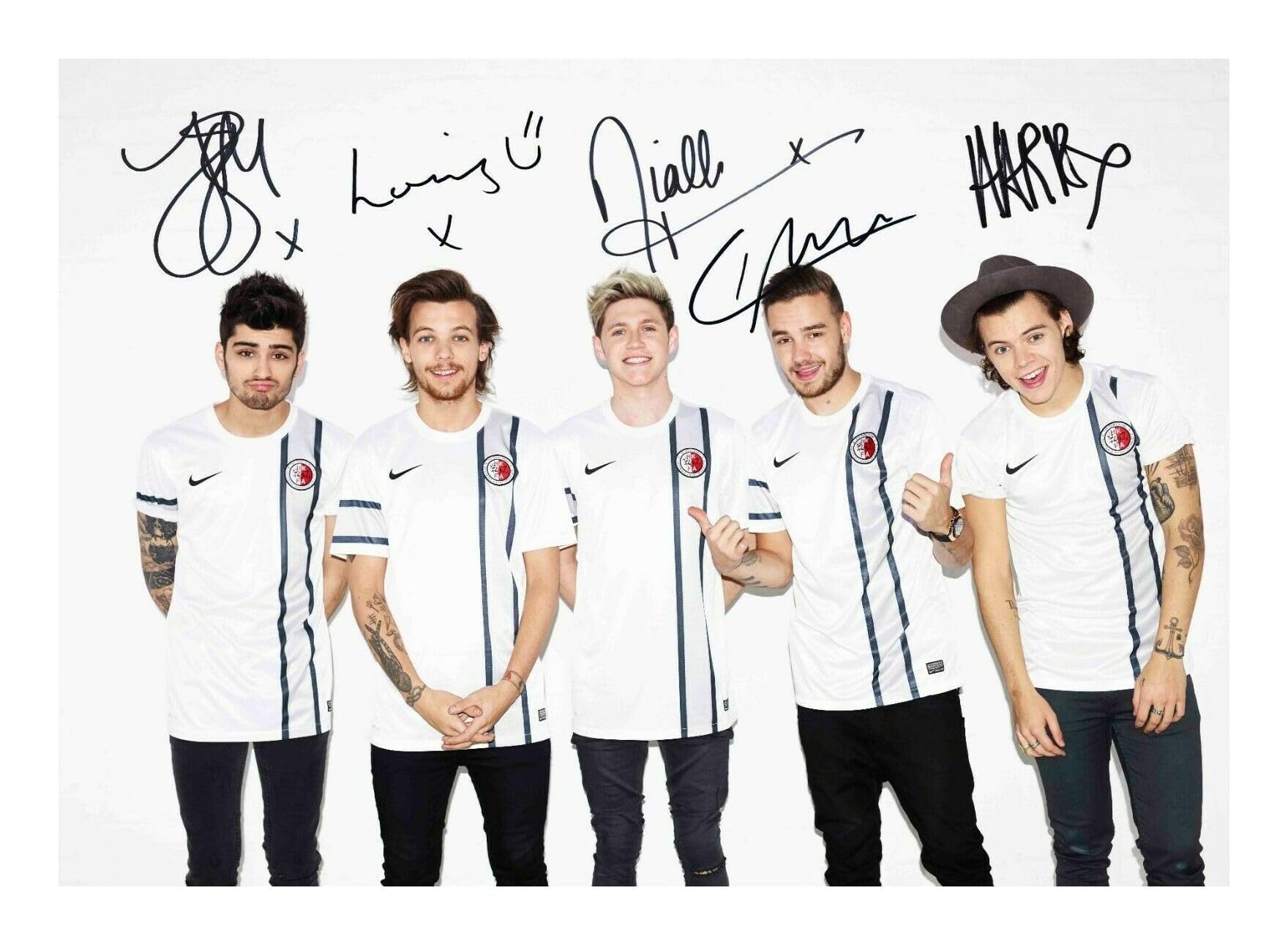 One Direction Autographed Signed A4 21cm x 29.7cm Photo 1