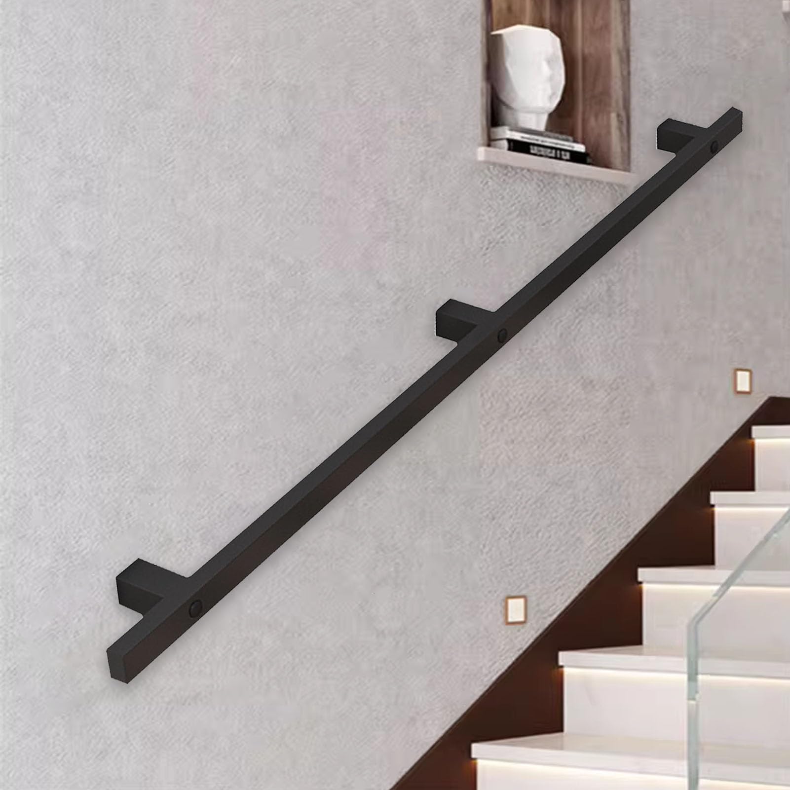 Rampe d'escalier en fer forgé 390 cm anti-glisse contre les chutes en extérieur