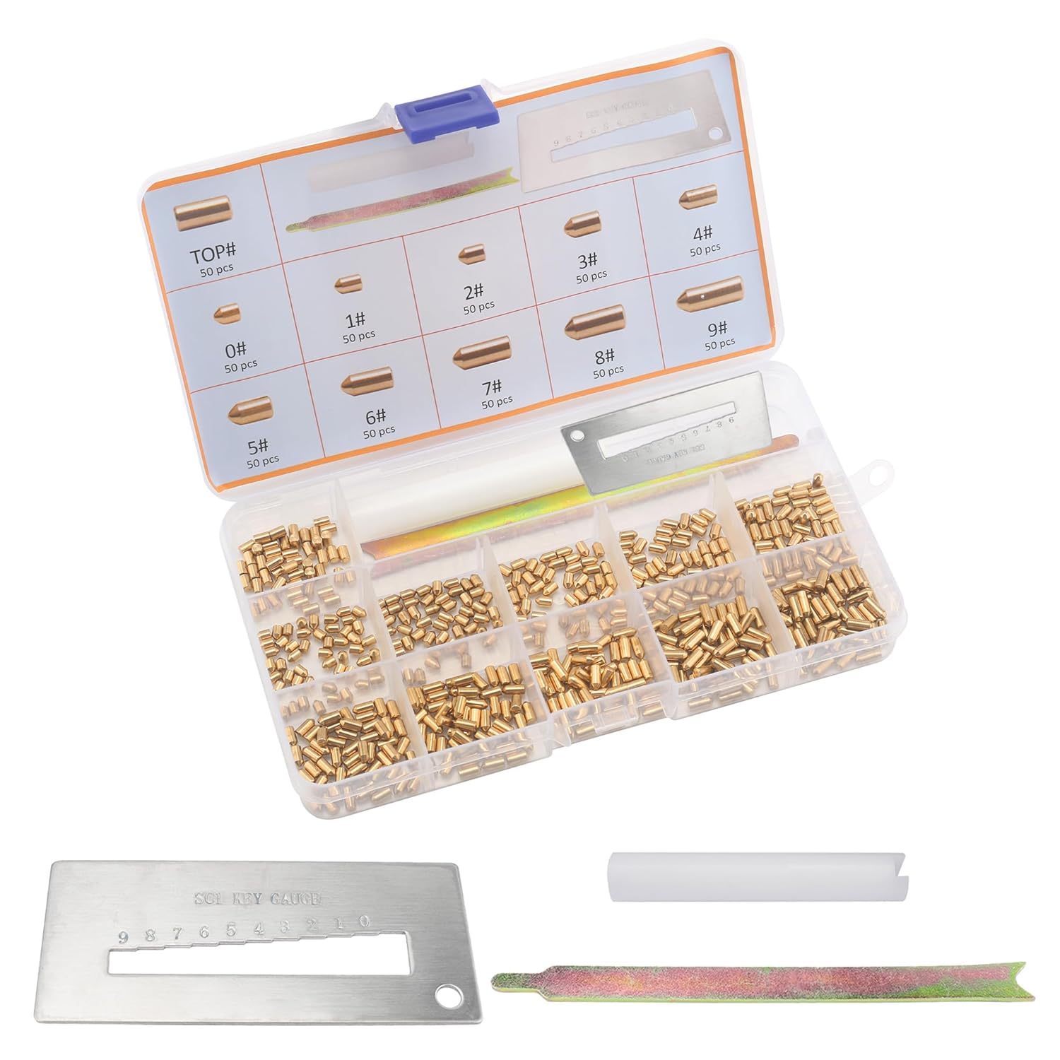 SC1 SC4 Keyway Rekey Kit Compatible with Schlage Rekey Kit – DIY Lock Rekeying Set for Home Security and Door Locks with Bottom Pins (0-9, 50 Each)