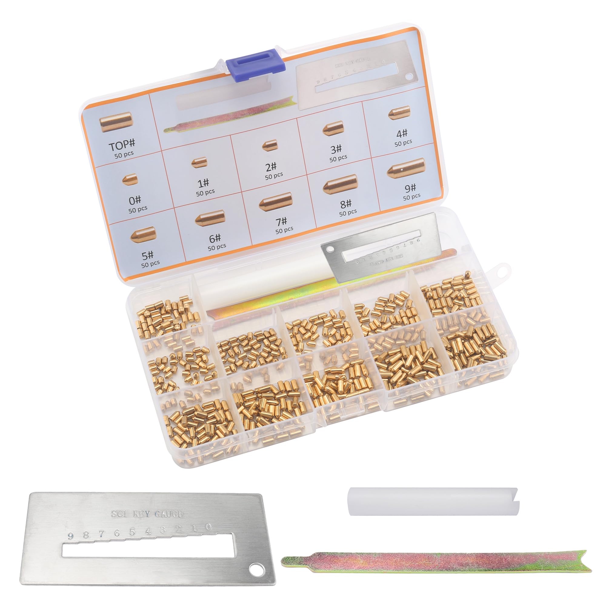 SC1 SC4 Keyway Rekey Kit Compatible with Schlage Rekey Kit | DIY Lock Rekeying Set for Home Security and Door Locks with Bottom Pins (0-9, 50 Each)