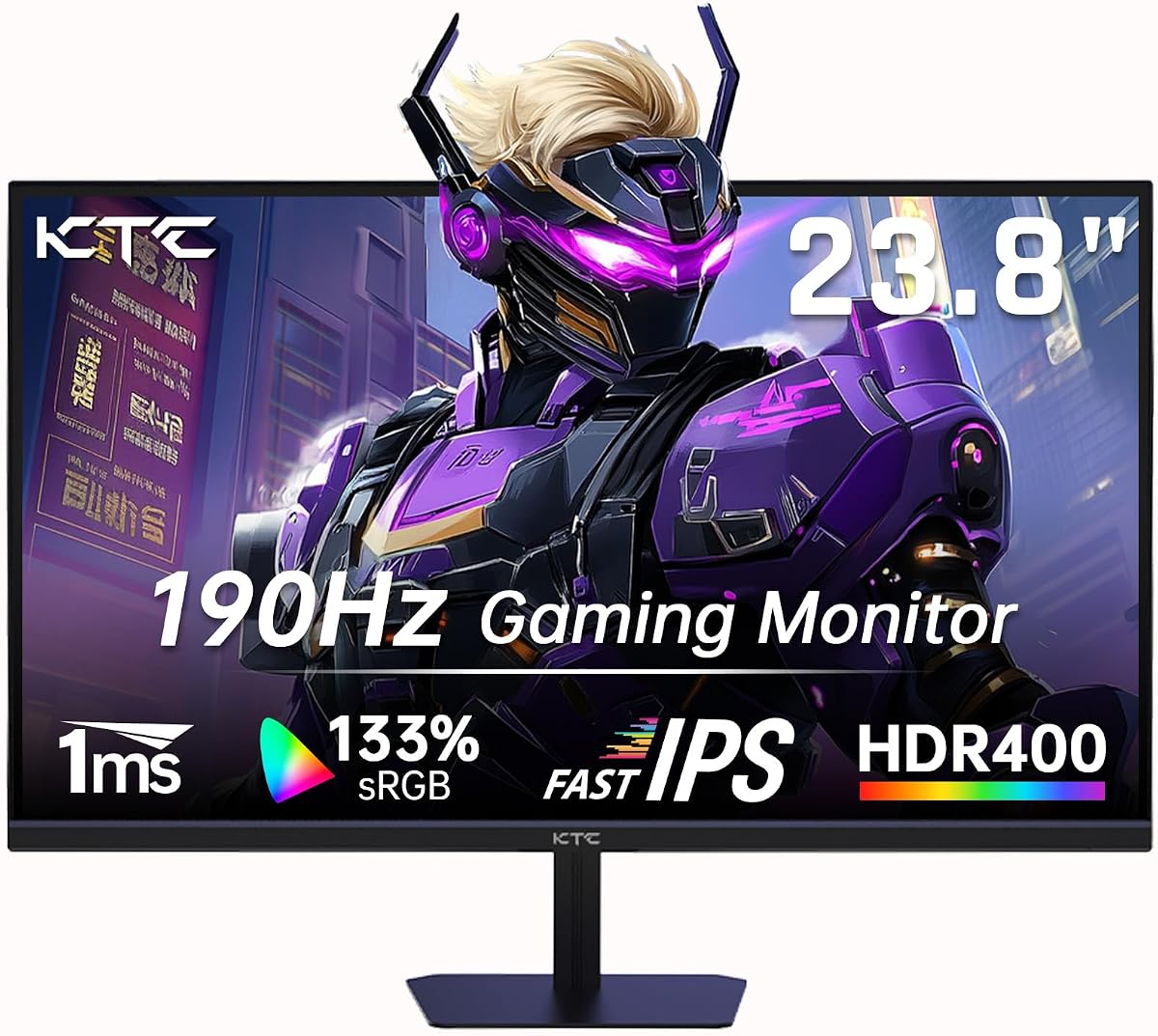 KTC 24 Inch 180Hz/190Hz FHD Gaming Monitor, Fast IPS, Freesync, H24F8 | HDR400, 1080P PC Computer Monitor, 133% sRGB, Bluelight Filter, HDMI&DP Port, Compatible Wall Mountable