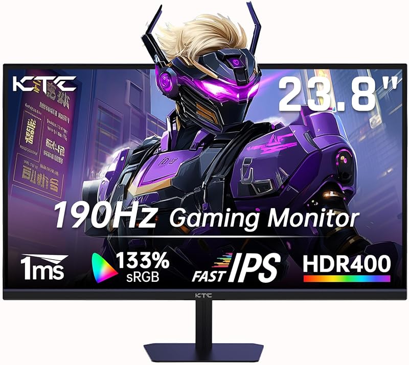 KTC 24 Inch 180Hz/190Hz FHD Gaming Monitor, Fast IPS, Freesync, H24F8 | HDR400, 1080P PC Computer Monitor, 133% sRGB, Bluelight Filter, HDMI&DP Port, Compatible Wall Mountable