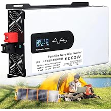High Power Pure Sine Inverter Voltage Converter 5000W 6000W 8000W Solar Inverter 12V 24V 48V 60V 72V DC to 110V 220V AC Car Inverter Home Transformer with Display for Auto Trucks/