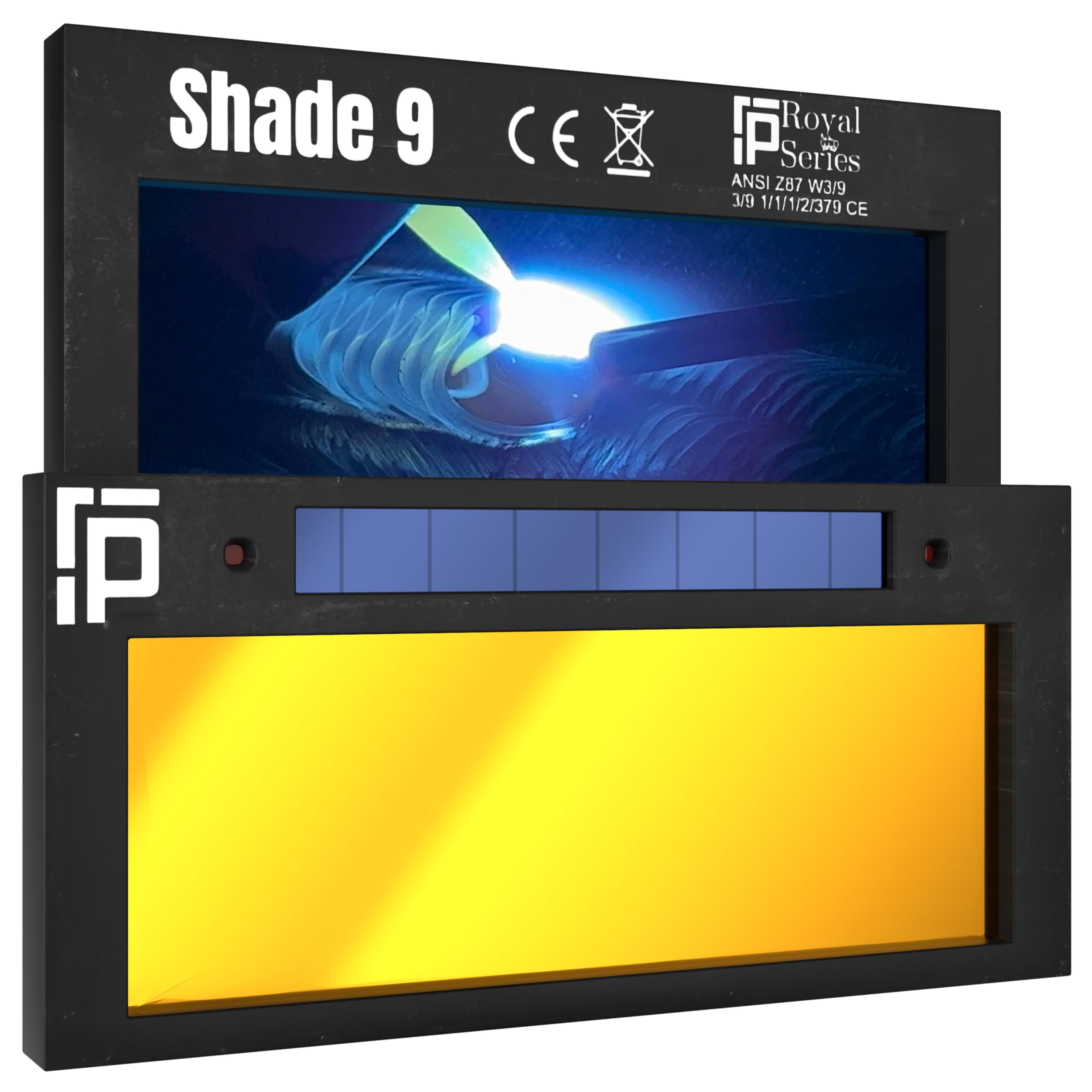 Ridge Products | Gold Shade 9 Auto Darkening Welding Lens | Cool Blue Welding Lens 2x4 1/4 | Shade 9 Welding Lens Auto Darkening | Perfect for a Sugar Scoop Welding Hood or Pancake Welding Hood