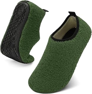 Womens & Mens Cozy House Slippers - Portable Travel Shoes with Flexible Rubber Sole & Soft Velvet Lining