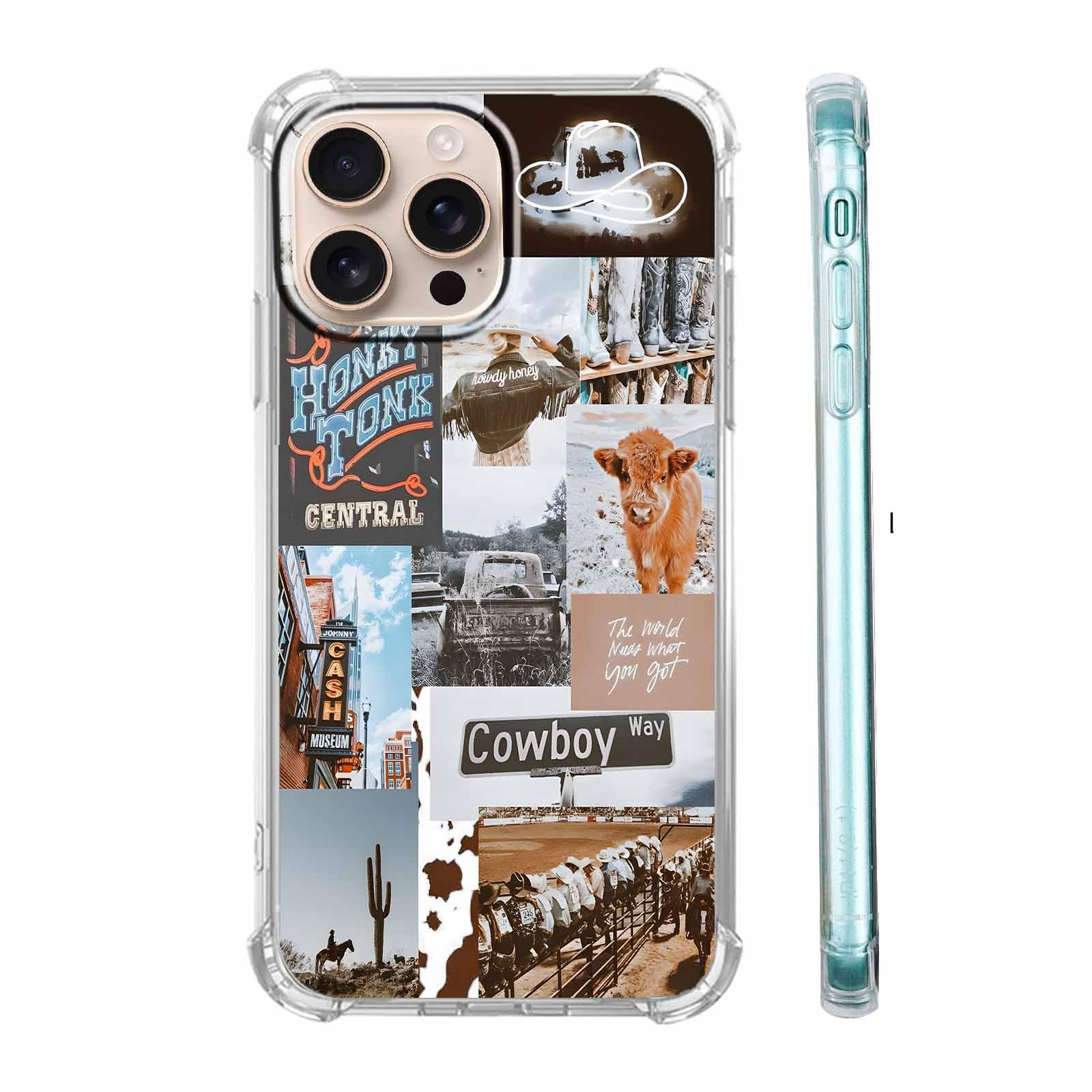malegaon Cowboy Cowgirl Case for iPhone 16 Pro,Western Natural Scenery Case for Women Men,Soft TPU Bumper Case for iPhone ...