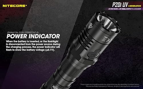 Miniatura 9 de Combinado Nitecore P20i UV (P20iUV) Luz USB-C recargable linterna LED con funda y batería adicional NL2150HPi incluida, 1800 lúmenes