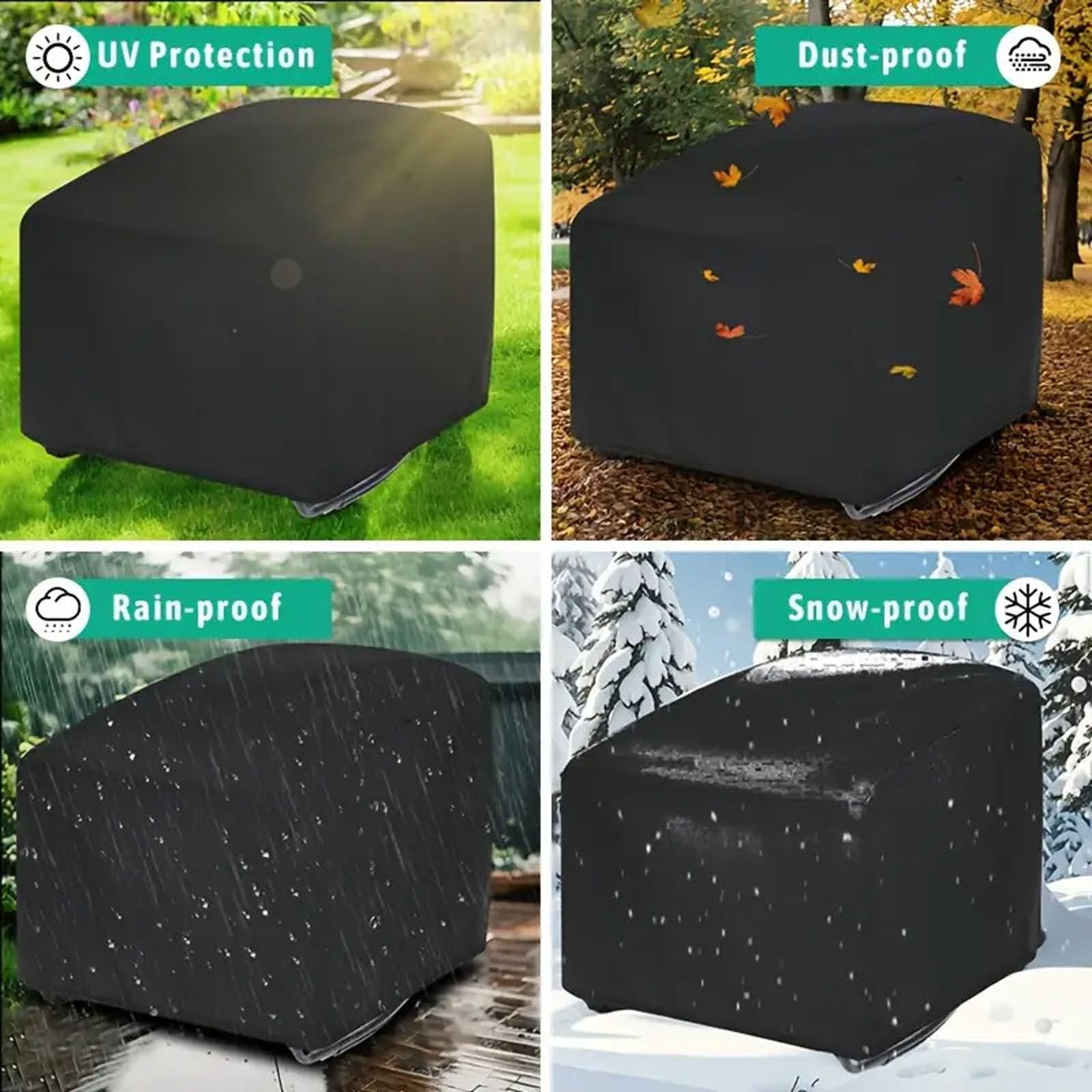 Copertura Protettiva per Sdraio Dondolo da Giardino,Copri Sdraio Dondolo da Giardino,Copertura Impermeabile per Sdraio Dondolo Rattan,Oxford Tessuto Antivento Copert(Size:420D:104x114x79cm,Color:Nero)
