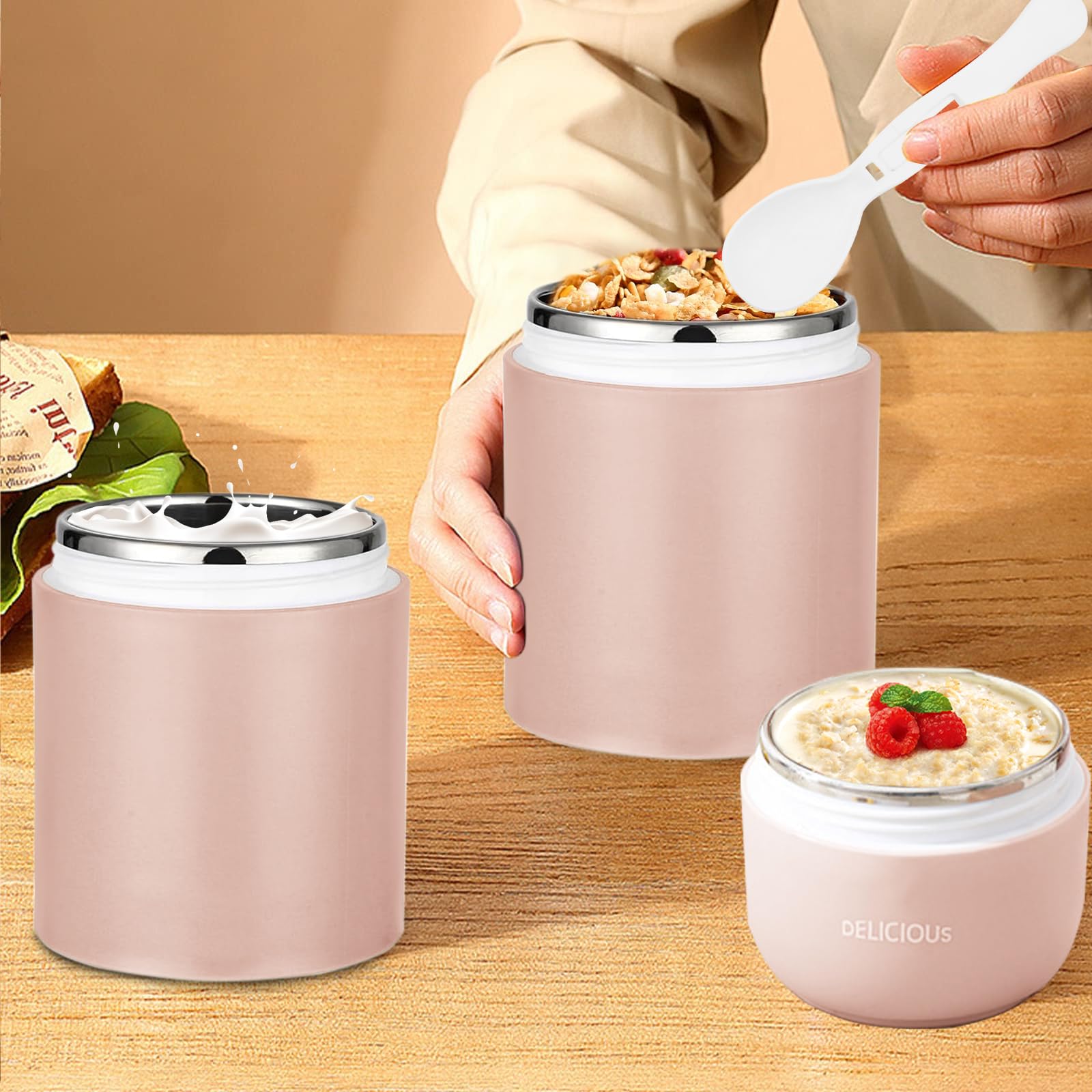 Draagbare Roestvrijstalen Vacuüm Geïsoleerde Bento-Lunchbox Met Meerdere Capacit