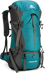 Entemah Mochila de caminhada 70L resistente à água para escalada acampamento mochila de viagem com capa de chuva