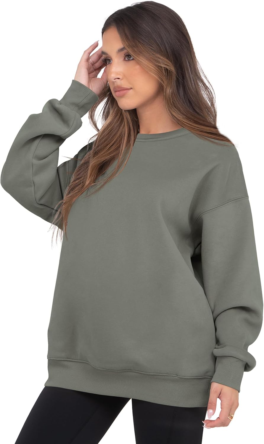 VIUTIL Womens Oversized Crewneck Sweatshirt Fleece Casual Loose Pullover Tops 2026 Winter Clothes - Image 4