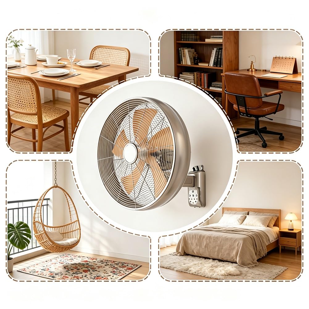 Ventilador de Pared con Mando a Distancia y Temporizador