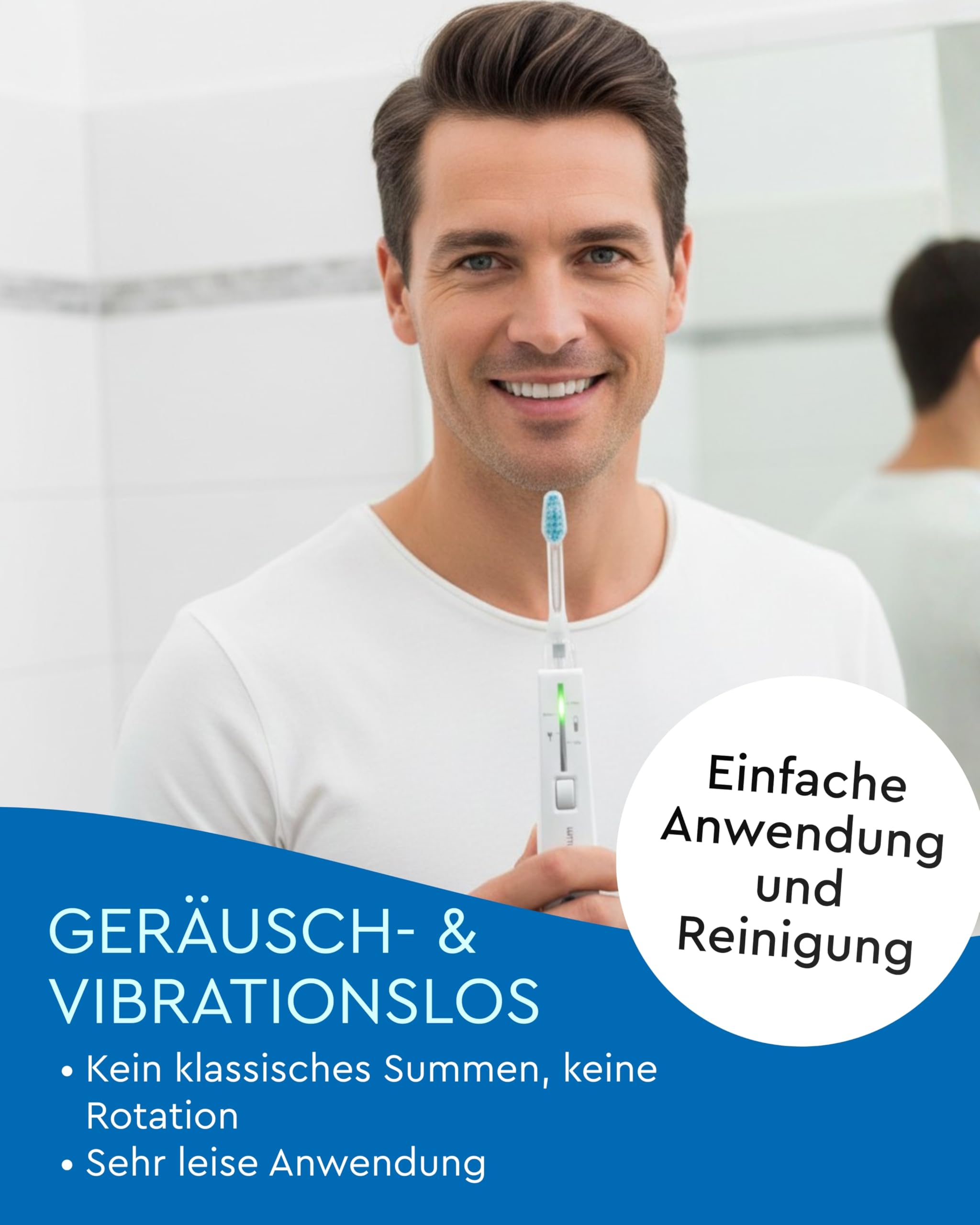 emmi-DENT Ultraschall Zahnbürste I Platinum Familien-Set in Blau I 2 Handteile inkl. Aufsätze, 2 Ladestationen & 2x Zahnpasta I Sanfte Plaque-Reduzierung ohne Bürstenbewegung