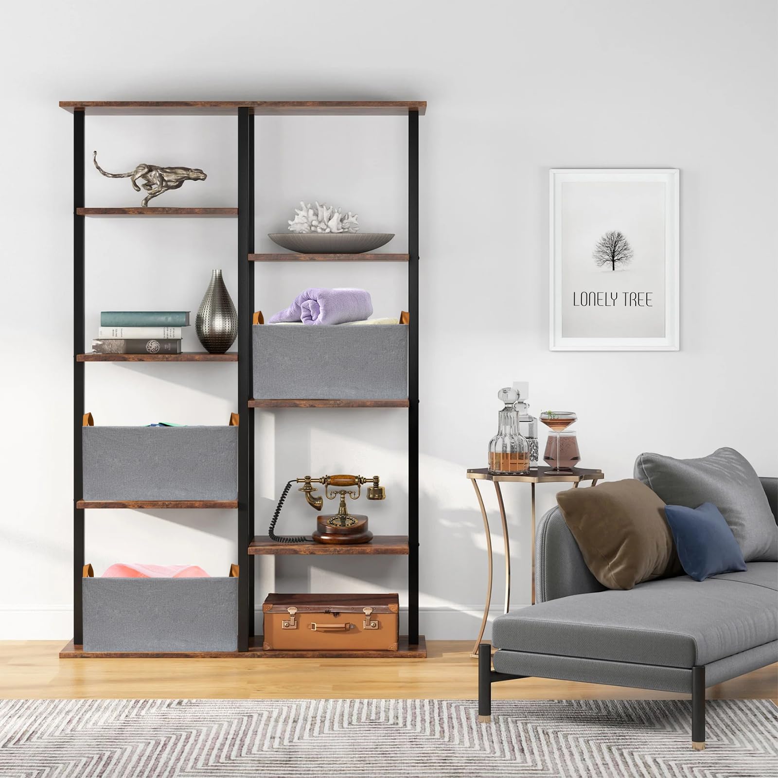 SNWDN Faltbare Stoff-Aufbewahrungskörbe mit Griff, extra groß, faltbar, Schrank-Organizer, Stoffbox, Behälter für Zuhause, Büro, Aufbewahrung (Grau, 38 x 26 x 19 cm)