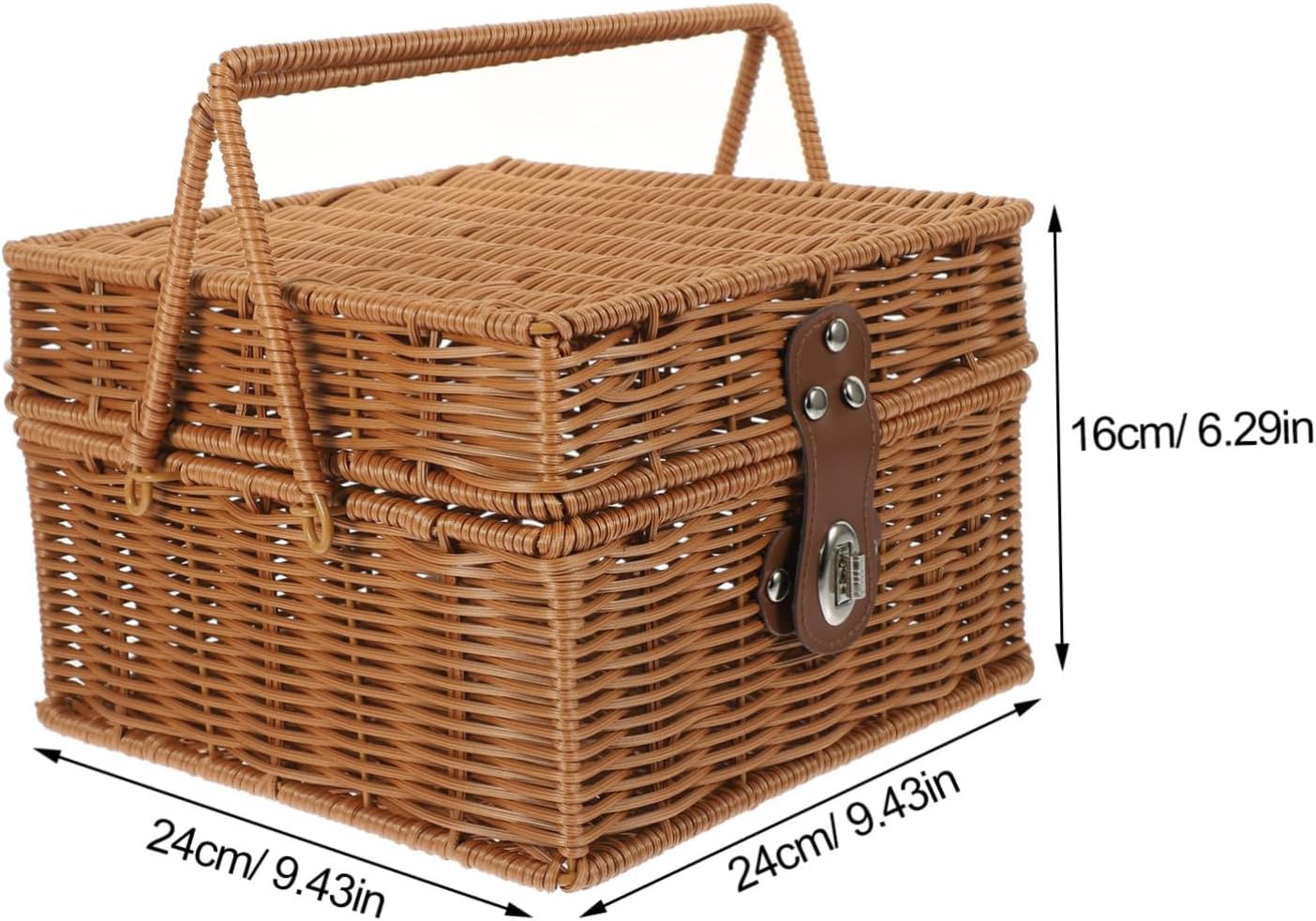 BESPORTBLE Lidded Vintage Picnic Basket with Sturdy Handle Rustic Organizer for Fruits Snacks and Party Supplies Durable Material for Outdoor Events and Weddings