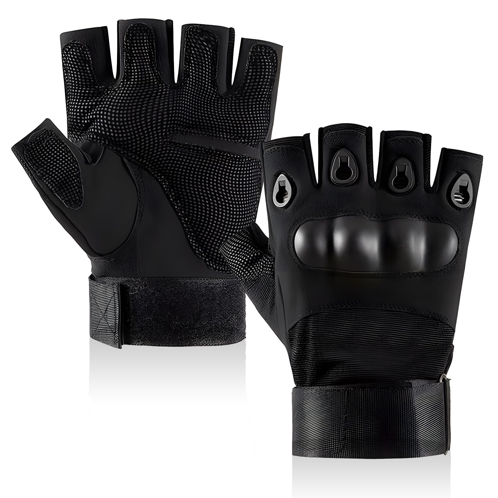 SCORYULE Fingerless Knuckle Gloves, Half Finger Tactical Gloves for Airsoft, Hunting, Driving, Motorcycle, Climbing(XL)