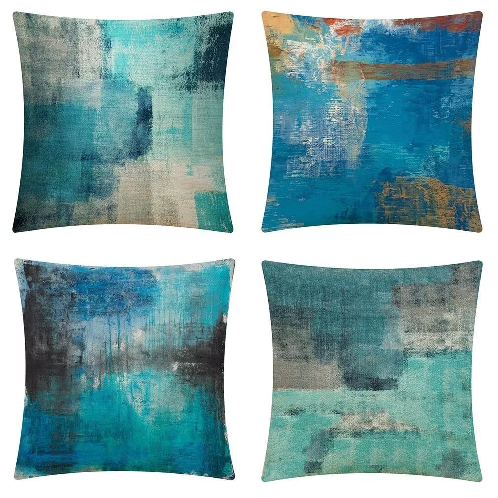 Housses de coussin extérieur 40 x 40 cm imperméable taie oreiller canapé jardin lot de 4
