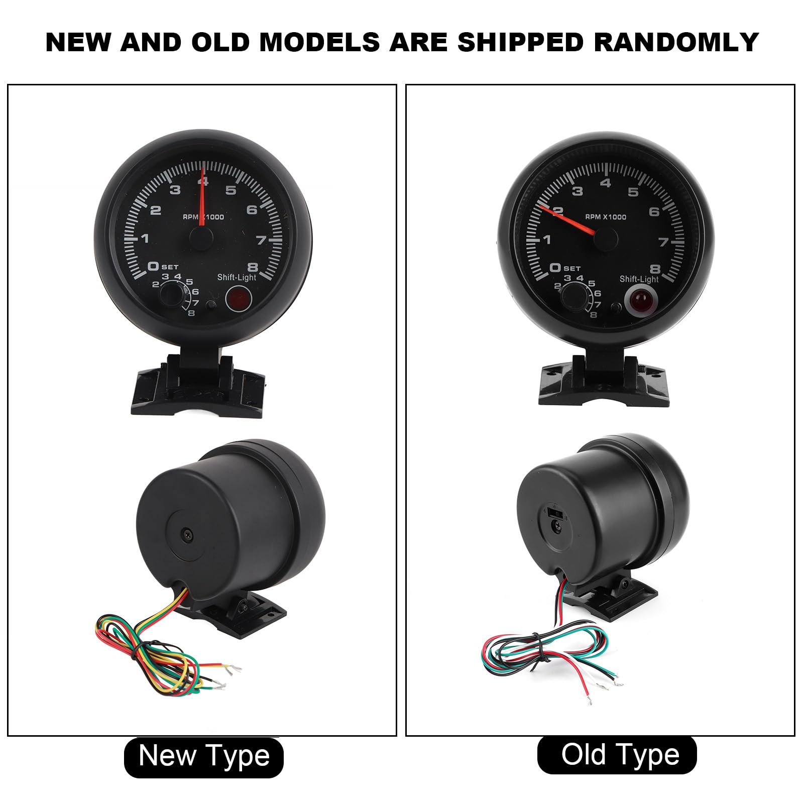 Tacómetro electrónico 3.75 Pulgadas 12V 0-8000 RPM para Coche con luz de Cambio Ajustable