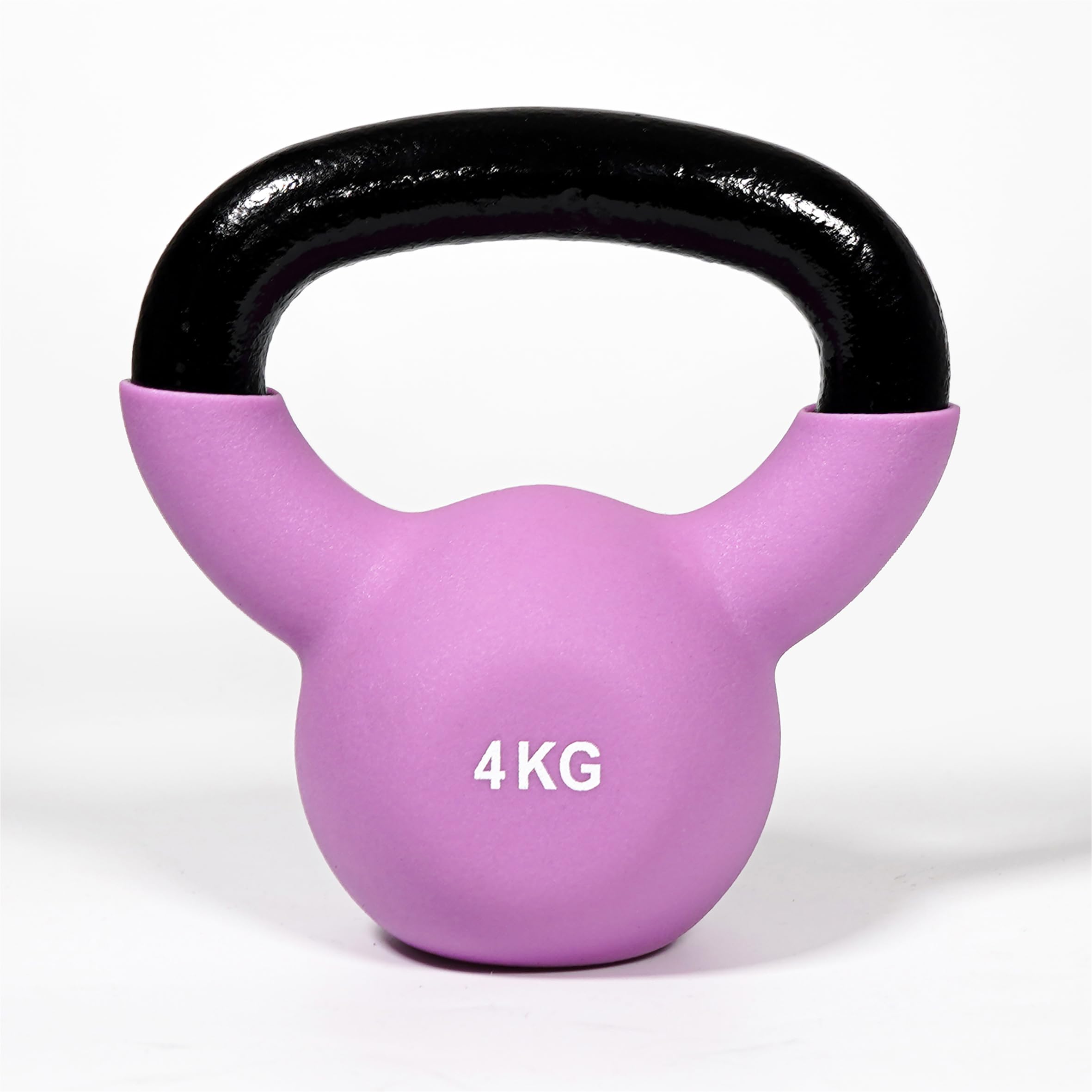Bestfor Neoprene Kettlebell Cast Iron Weight with Non Slip Coating Ergonomic Handle Flat Base for Strength Training Fitness Home Gym Workout Equipment 4Kg