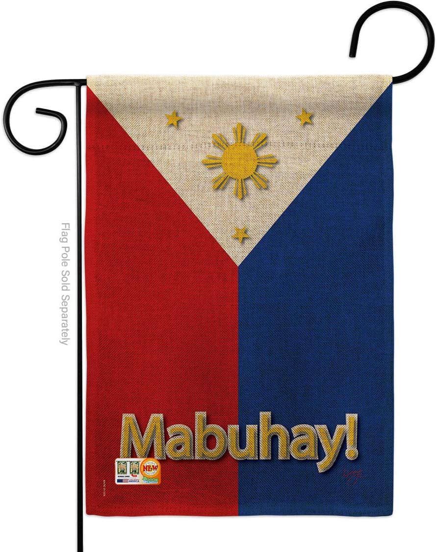 Philippines Burlap Garden Flag Regional Nationality Nation International World Country Particular Area Small Decorative Gift Yard House Banner Double-Sided Made In USA 13 X 18.5