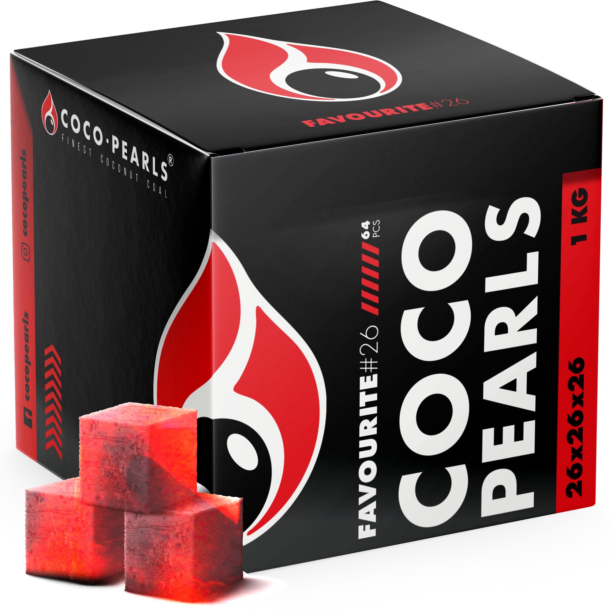 COCOPEARL Kokos Kohle, 100% Natürliche Kokosnuss Kohle