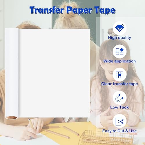 Miniatura 3 de TECKWRAP Cinta de transferencia de vinilo mate para rollo de vinilo 12 pulgadas x 10 pies de baja adherencia para una fácil aplicación en capas,