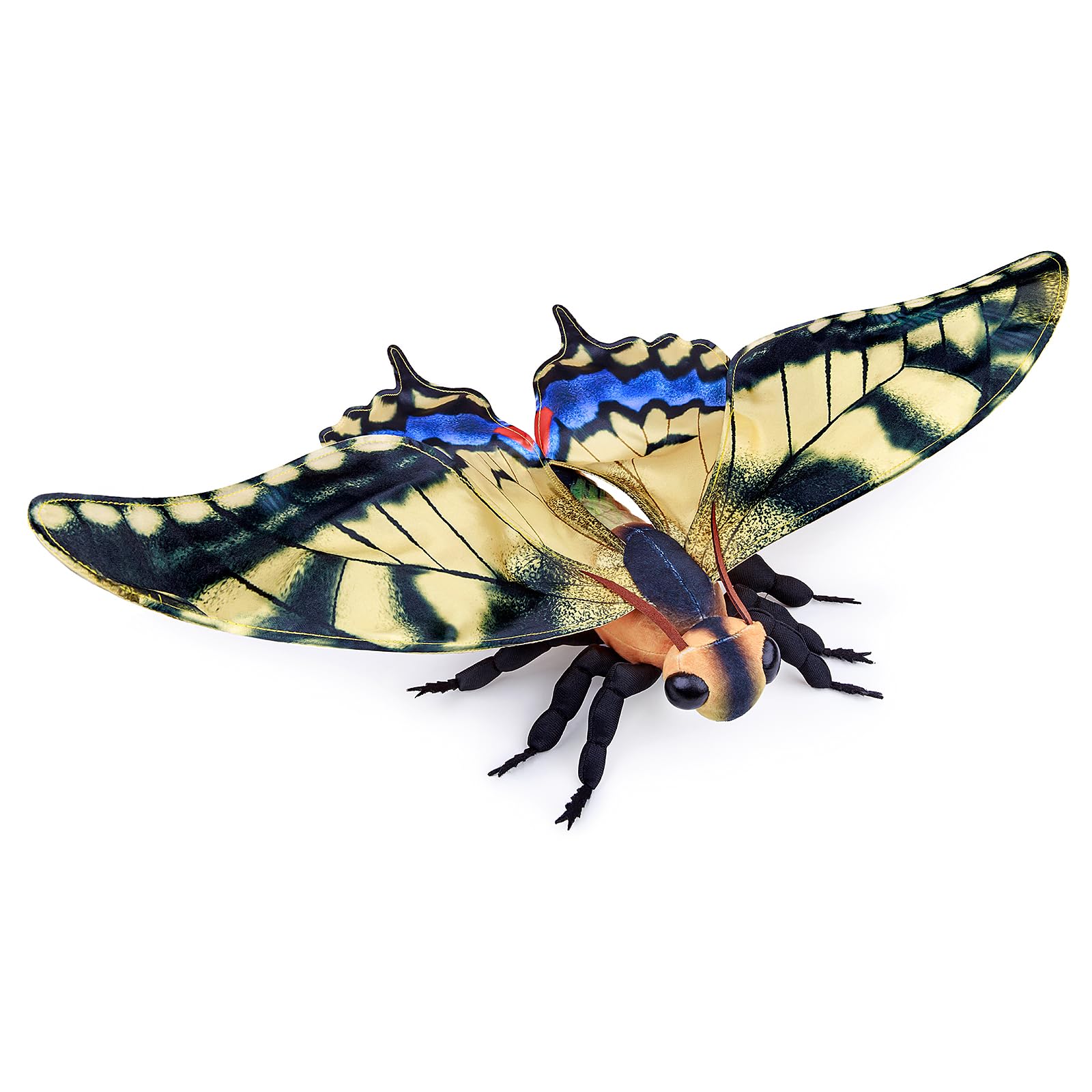 Tiny Heart Realistic Swallowtail Butterfly Animal Cuddly Toy,Swallowtail Butterfly Plush Toy Simulation Series,Cambrian Ancient Butterfly Insect Plush Toy Series Interactive Games,yellow/10.6in - Image 4