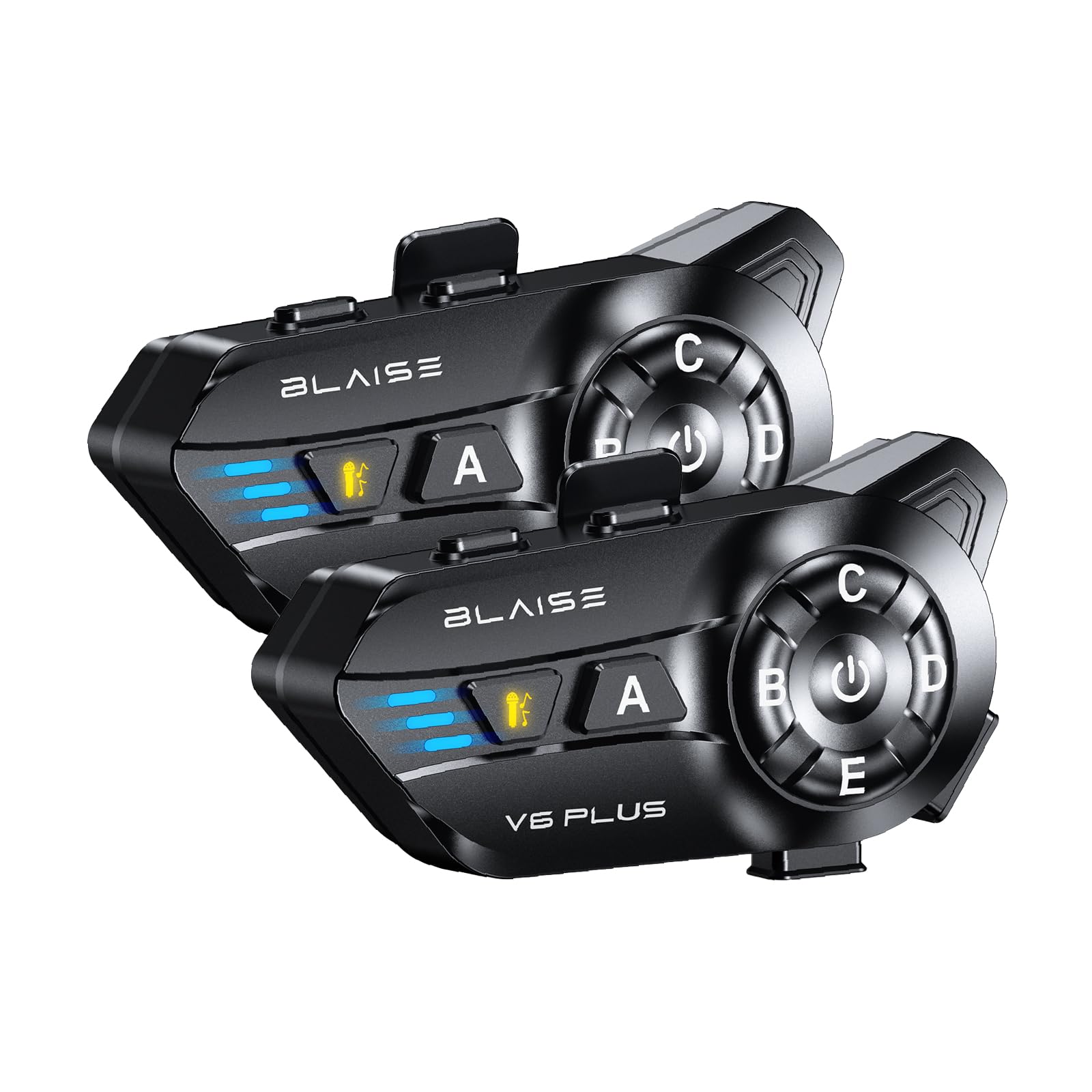 BLAISE V6 Plus - Cuffie Bluetooth per moto, sistema di comunicazione per 2 fino a 6 persone, portata di 1000 m, condivisione musicale, cancellazione del rumore, batteria 20 ore, impermeabile IPX6