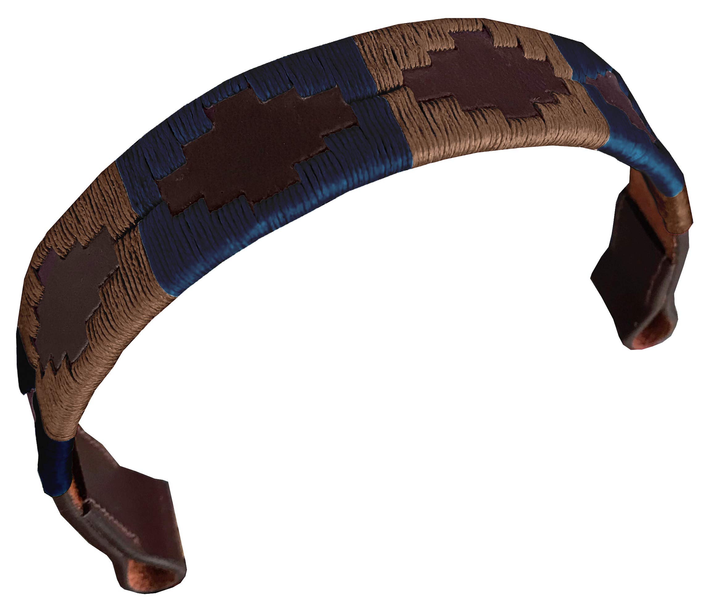 Carlos Diaz Designer Genuine Leather Waxed Embroidered Gaucho Polo Horse Bridle Browband (Pony 14 inches) โ image 1