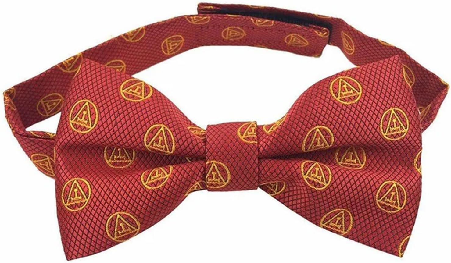 Bricks Masons Masonic Royal Arch RA Bow Tie with Taus Red and Yellow