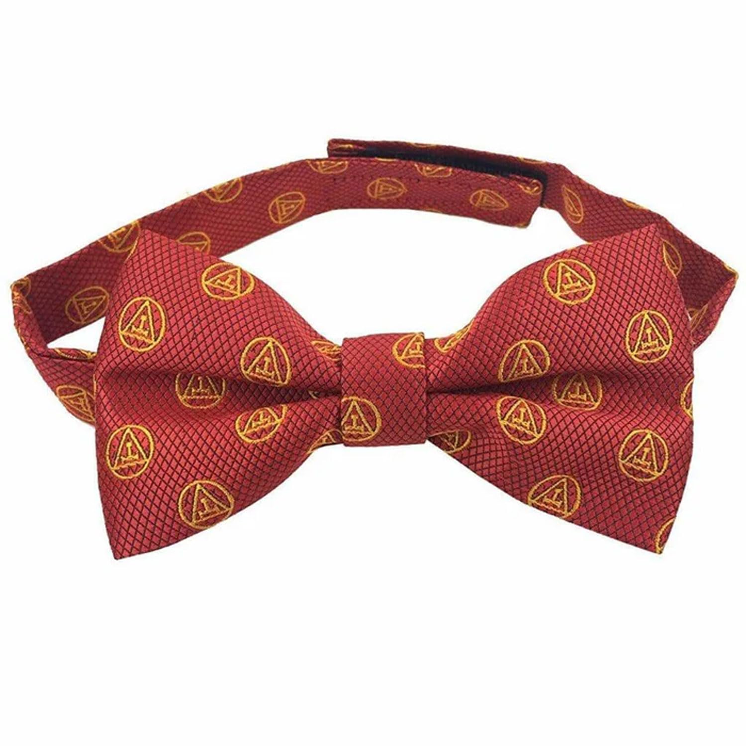 Bricks Masons Masonic Royal Arch RA Bow Tie with Taus Red and Yellow