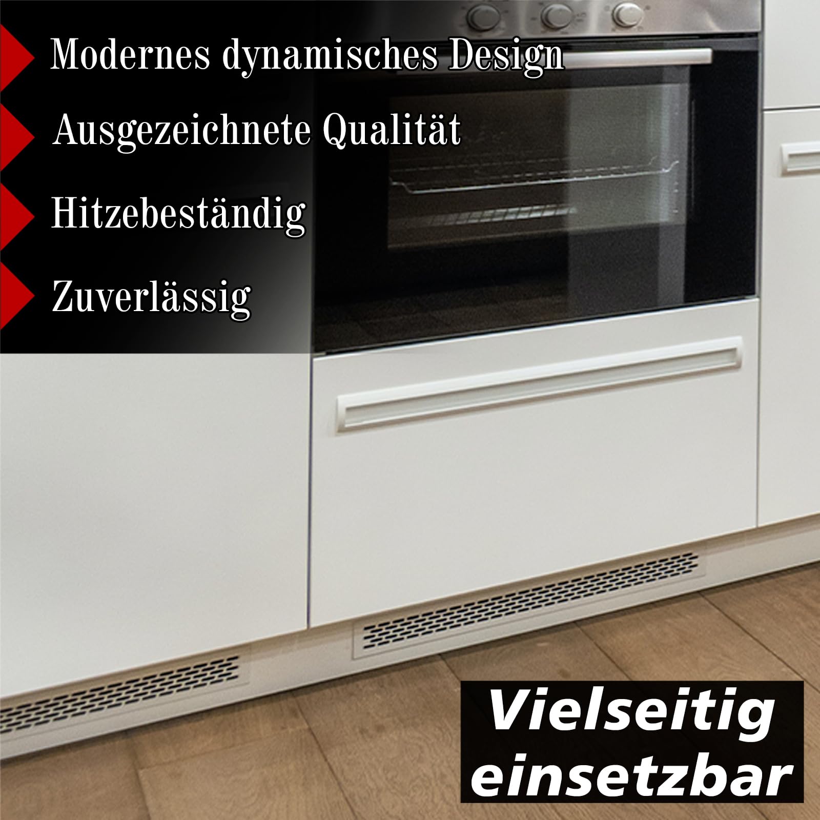 2 Stück Lüftungsgitter 80x500 Mm Aus Alu-Legierung – Schwarz, Für Türen & Schränke, Einfach Zu Installieren