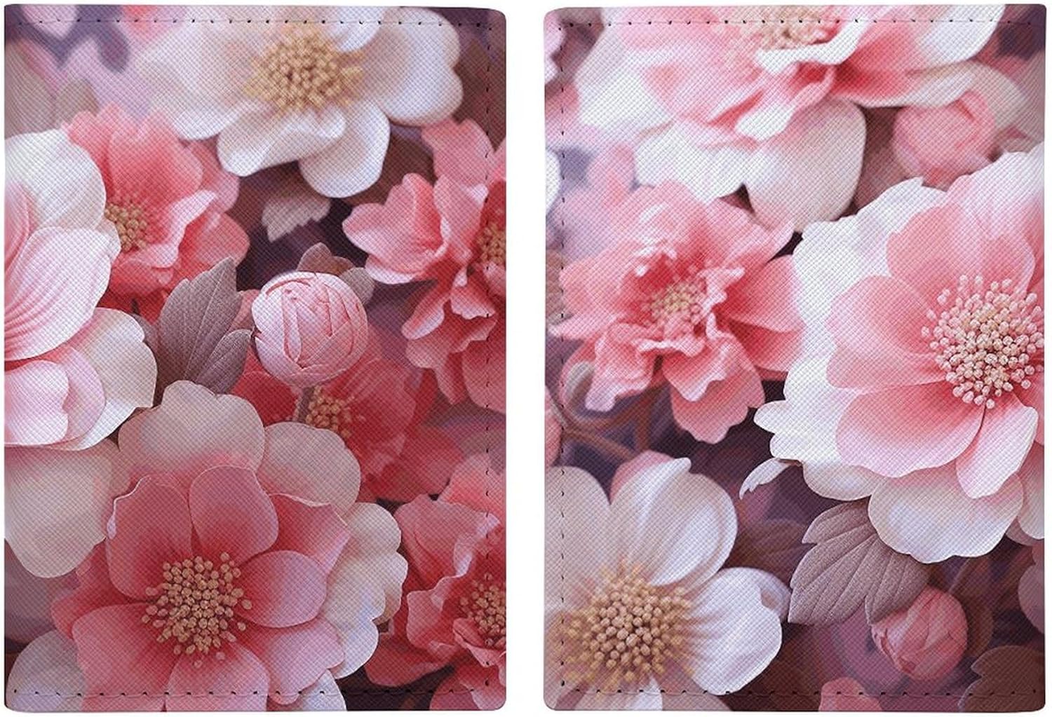 Pink Floral Passport Holder Portable Passports Cover with Card Slot Passports Protector Passport Wallet
