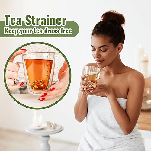 Miniatura 5 de Sumind 50 unidades de filtro de té de acero inoxidable, infusor de bolas, difusor de intervalos más pronunciados de hojas sueltas, filtros de malla