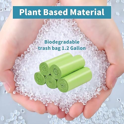 Miniatura 7 de Bolsas de basura pequeñas de 1.2 galones, 120 bolsas de basura para baño, bolsas de basura biodegradables para bote de basura de 1 a 2 galones,