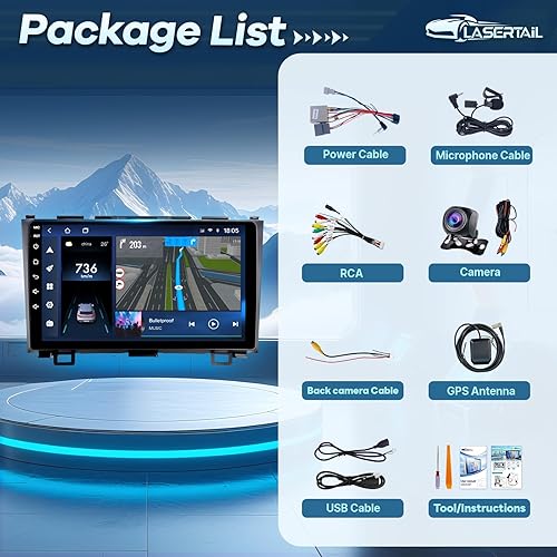 Miniatura 8 de Radio de coche de 8 núcleos para Honda CRV 2007-2011 con Carplay Android actualización automática de 9 pulgadas pantalla táctil Buletooth estéreo