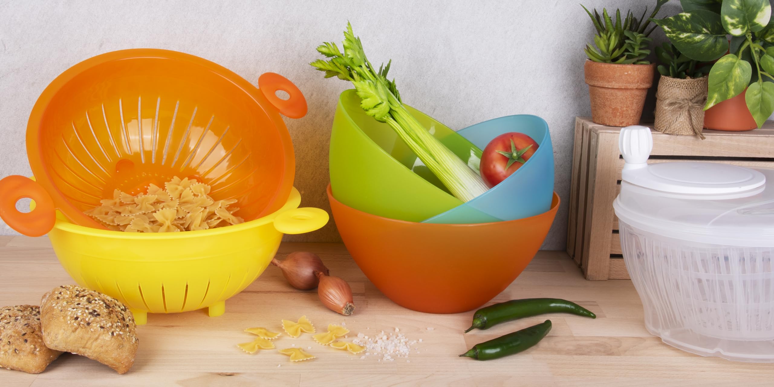 Excelsa Insalatiera Rainbow - Arancione, Polipropilene, Diametro 24 Cm - Foto 7