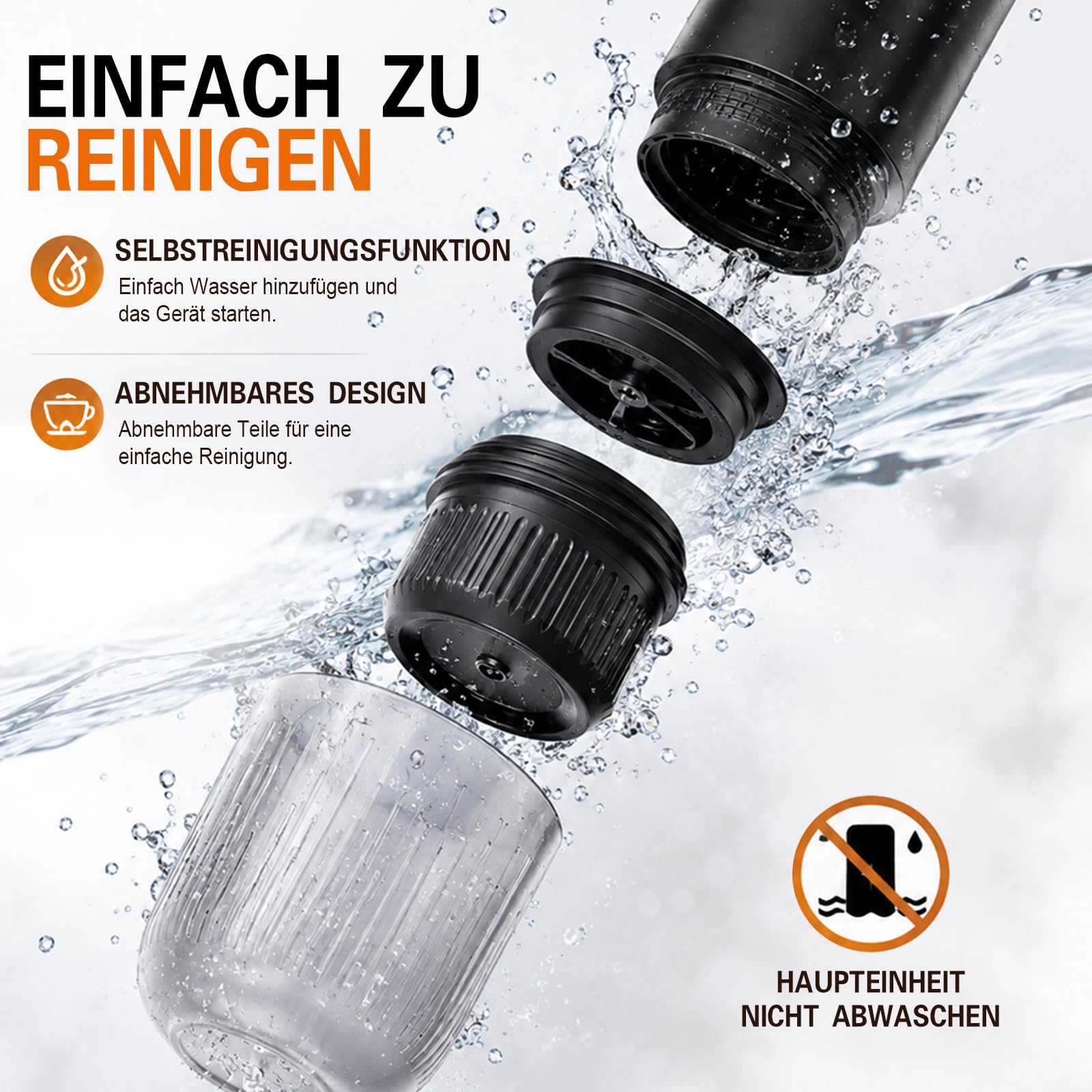 Akku Kaffeemaschine 2 in 1 für NS Kapseln & Gemahlenem Kaffee, 19 Bar High Pressure Extraction, Fast Self-Heating, Camping Kaffeemaschine, fürAuto, Camping, Reisen & Büro.
