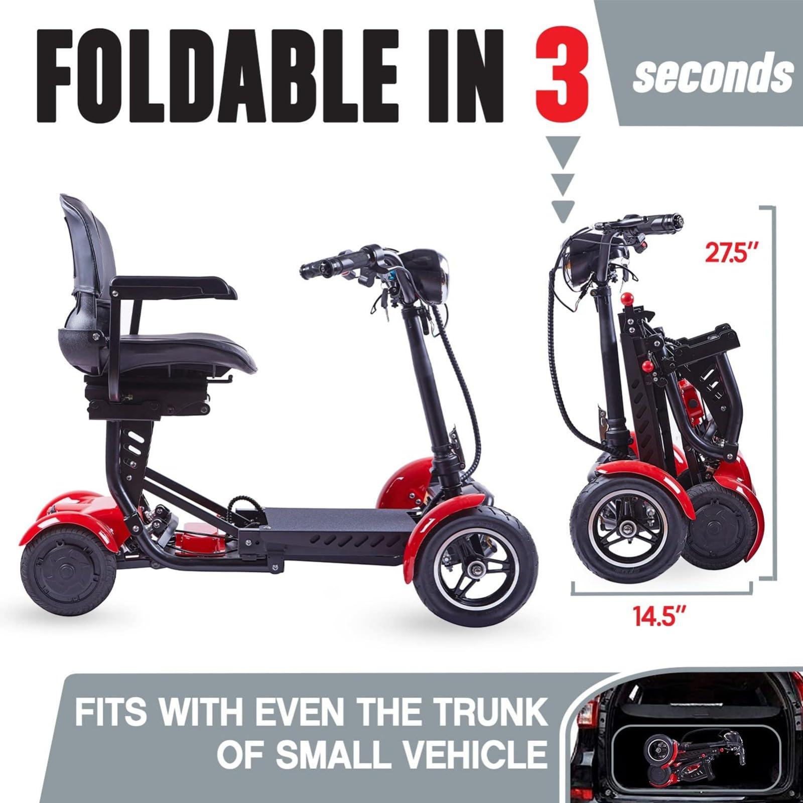 Mobilità Per Scooter 4 Ruote Supporta 136Kg Deambulatori Per Anziani Scooter Leggero Con Sedile Per Adulti Anziani Disabili Dispositivo Di Mobilità Elettrica Pieghevole A 4 Ruote blue