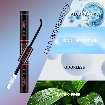 Mayhug Lash Bond and Seal Lash Glue Bond and Seal Long Lasting Strong Hold Waterproof 2 in 1 Cluster Eyelash Glue for DIY Lash Extensions