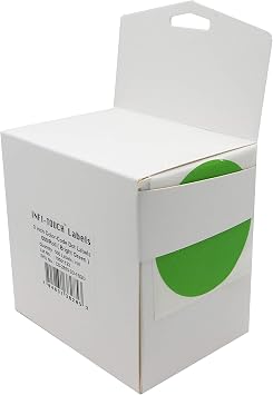 Labels 3 Inch Round Permanent Color-Code Dot Stickers, 500 Sticker per Roll Bright Green