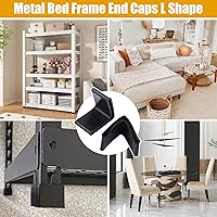 Vista 4 de Fuoequl Protector de marco de cama Guards 1-1/2 "x 1-1/2" Borde esquina End Covers/Caps Bed Frame Caps