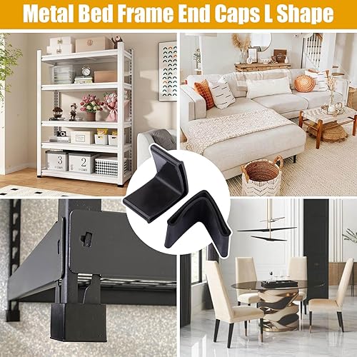 Miniatura 4 de Protector de marco de cama Guards 1-12 "x 1-12" Borde esquina End CoversCaps Bed Frame Caps