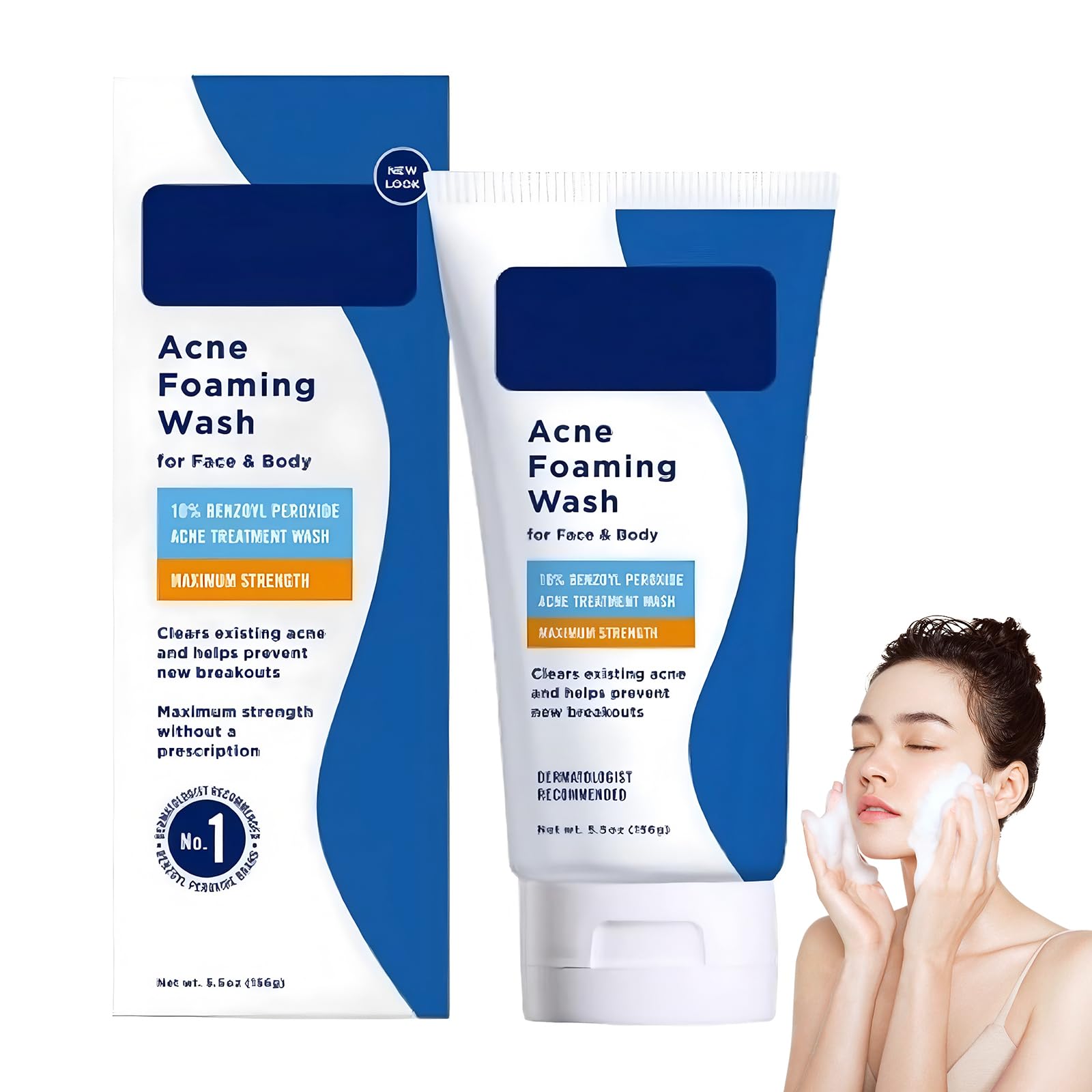 Akne Clean Foam Cleanser, 156 g Acne Foaming Wash Akne Mousse nettoyante Mousse nettoyante douce Mousse nettoyante pour le visage, Mousse nettoyante en profondeur des pores Pour le nettoyage du visage