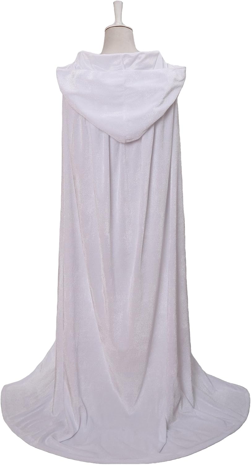 Unisex Adults Hooded Cloak Long Velvet Cape For Halloween Christmas Cosplay Costume - Image 4