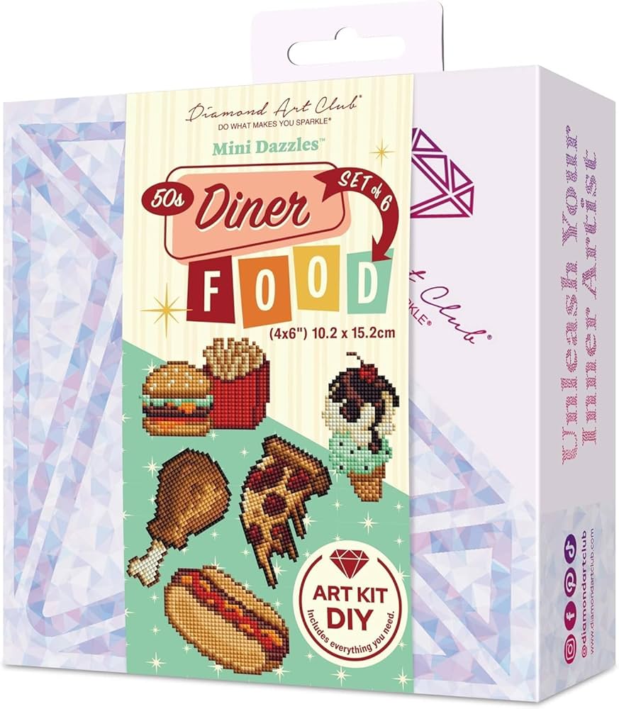 Amazon.com: DIAMOND ART CLUB Mini Dazzles - 50s Diner Food, Fun