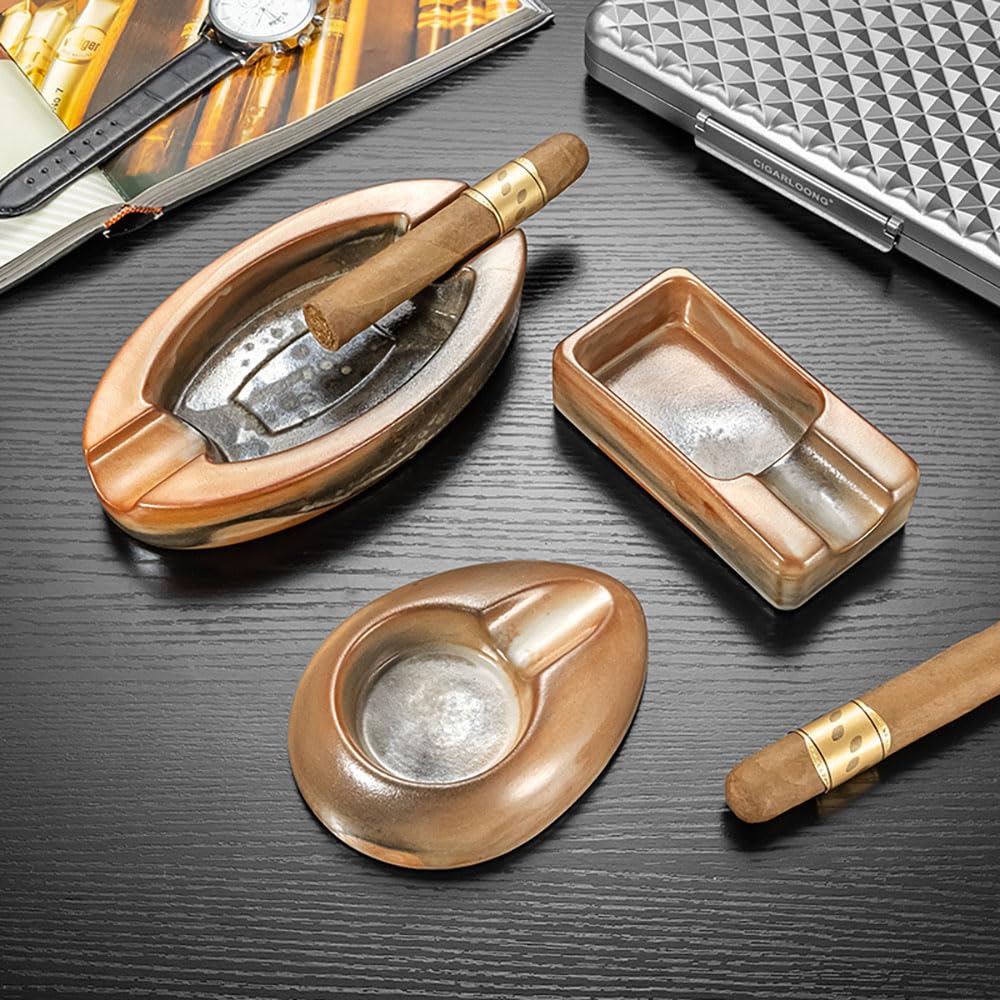 Posacenere per sigari in ceramica da uomo, portatile, per esterni e interni, per patio, casa, ufficio e sala fumatori