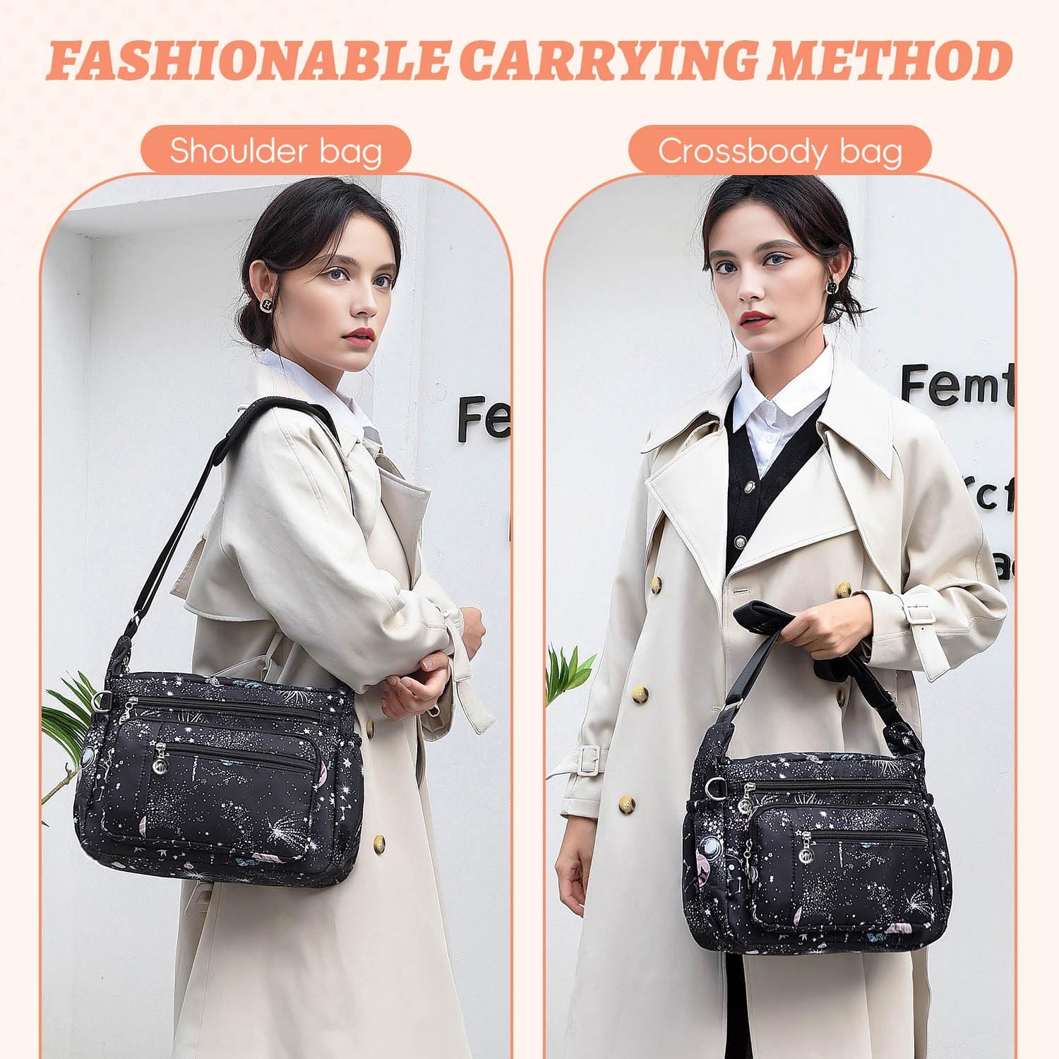 YouNuo Cross body Purse, Nylon Crossbody Bags for Women with Pockets and Compartments, Waterproof Crossbody Shoulder Handbags | Nylon, with Pockets, and Compartments, Waterproof - Image 2